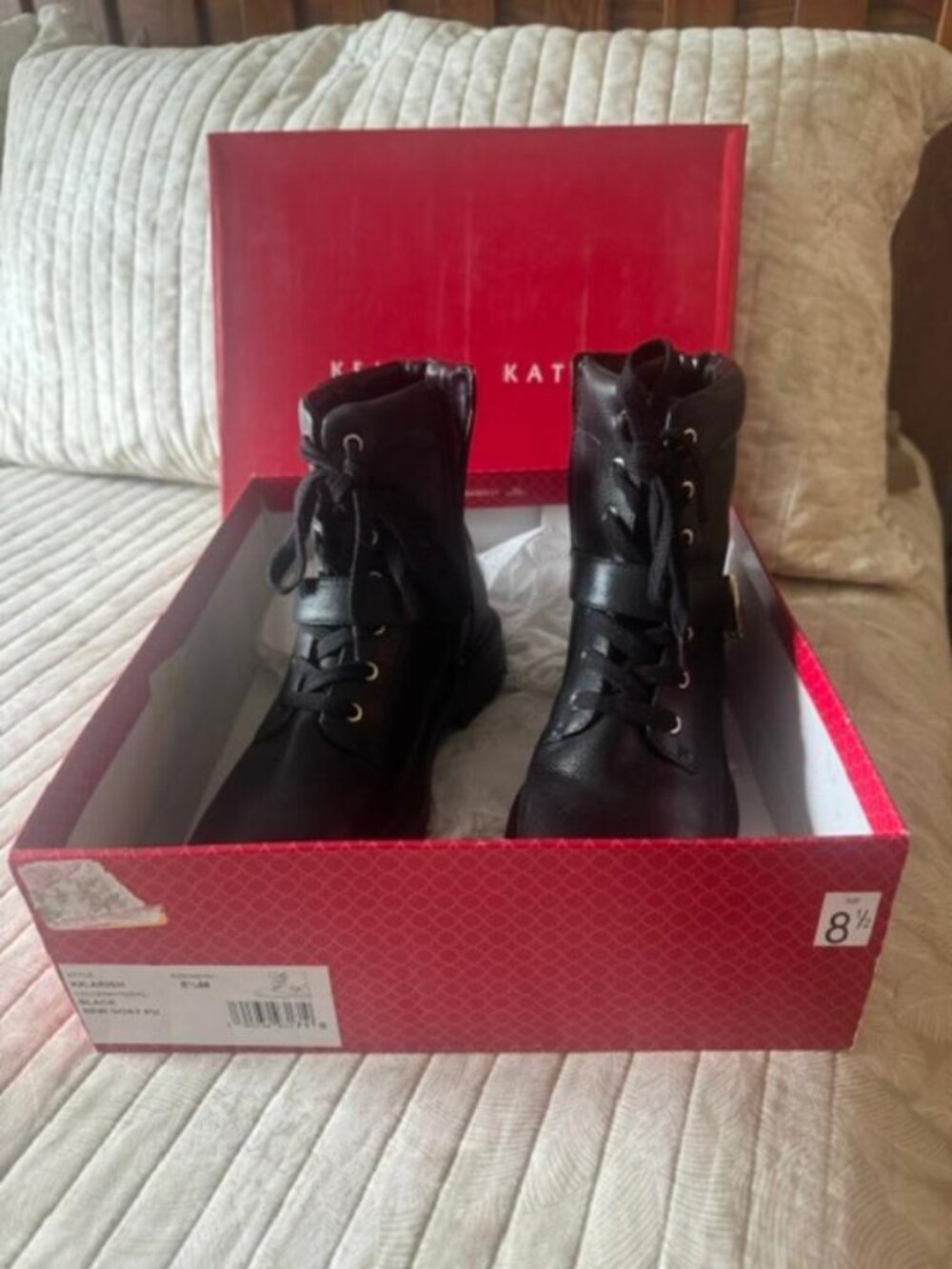 Kelly & Katie Style Arish Lace-Up Moto / Combat Boots Size 8.5 in Black
